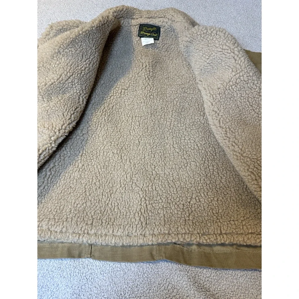 Vintage 80s Wrangler Wrange Coat Corduroy Sherpa Lined Men Large Tan Western USA